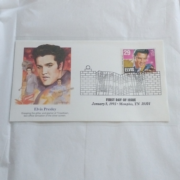 Postal Stamps "Elvis Presley" First Day of Issue, Set of 6 + Framed Print 1993 - Picture 5 of 11